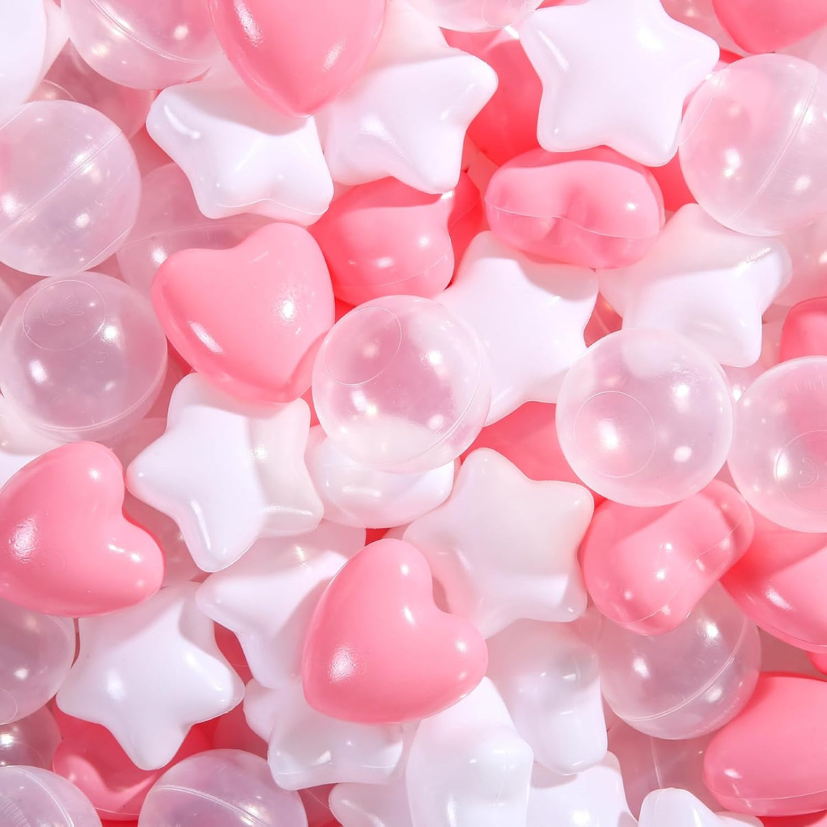 Ball Pit Balls Pack of 100 200 500 - Pink+White+Transparent / 500 balls