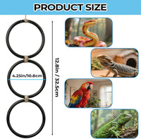 2 Pack Snake Climbing Rings for Ball Python & Corn Snake - Black - image 2