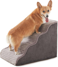 Dog Stairs for Small Dogs 15.7'' H, 3-Step High Density Foam – Essentials for Dogs - Grey / 4 / Standard 4 Step-18.0"H