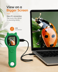 Kids Microscope, 500X Digital Magnifying Glass, Explore STEM Toy - Green / 1 Pcs - image 4