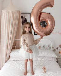 Navy Blue 1 Balloon, Number Balloon 40 Inch - Rosegold / Number 16 - image 2