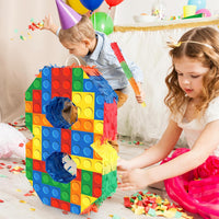Lemicin 15.75 inch blue pinata stick kit with blindfold, rope and confetti - view 33