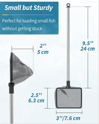 Pawfly Aquarium Fish Net with Extendable 9-24 Inch Long Handle - 3 Inch - image 3