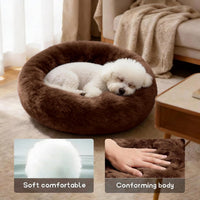 Comfort Donut Dog Bed, Ultra-Soft Pet Bed with Neck Support - 32''Lx32''Wx8''Th / Coffee - image 4