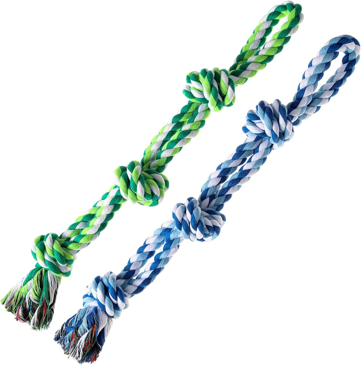 XIGOU Dog Rope Toy, Dog Chew Toys for Aggressive Chewers - Blue & Green