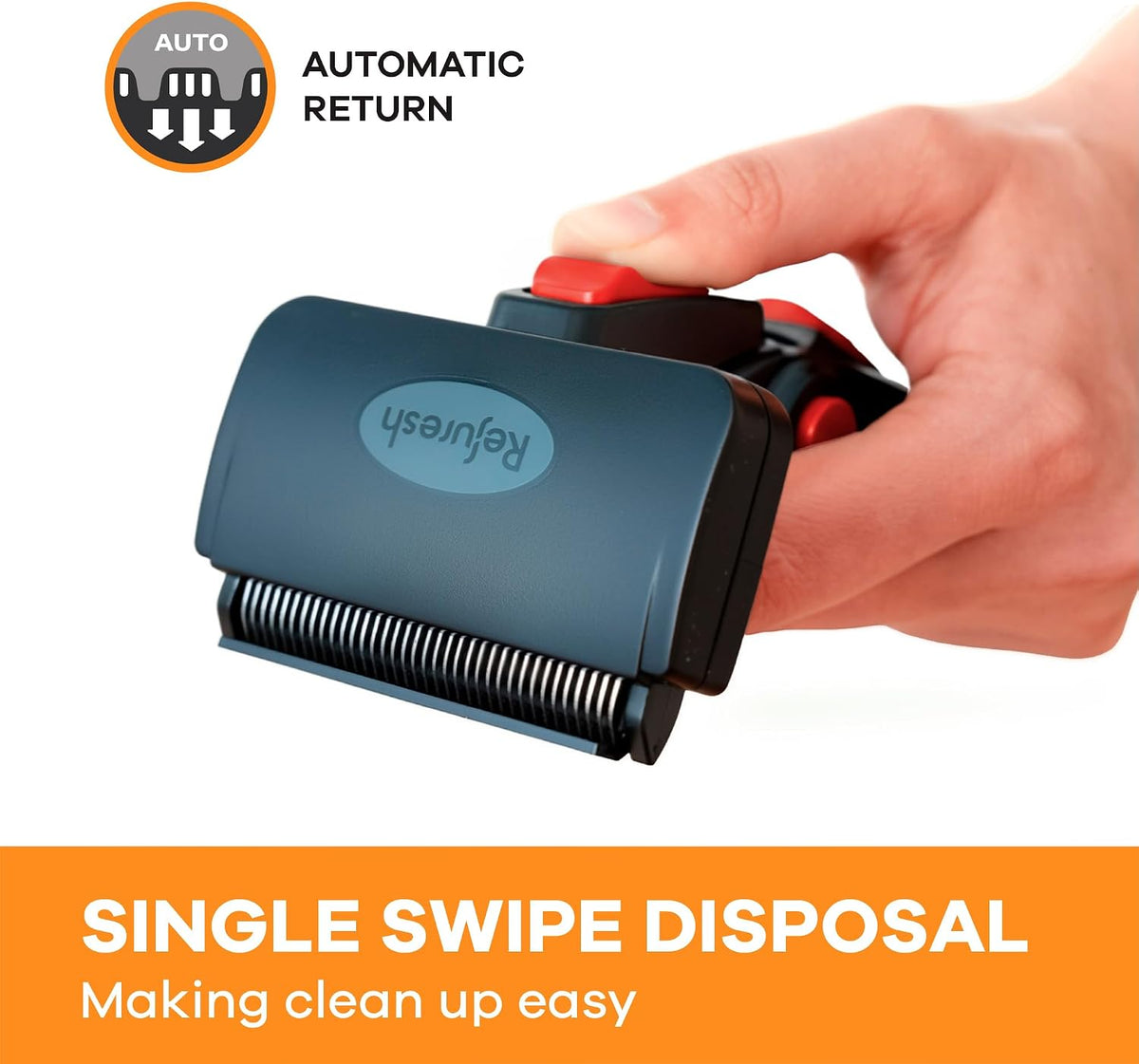 Deshedding Brush for Short/Medium-Hair Dogs & Cats - red / Small - image 3