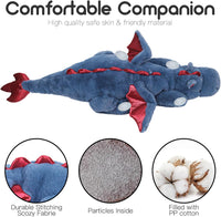 ARELUX Large 36in Cute Dragon Stuffed Animals Plush Toy Soft Matcha - Blue / 36inch - image 4
