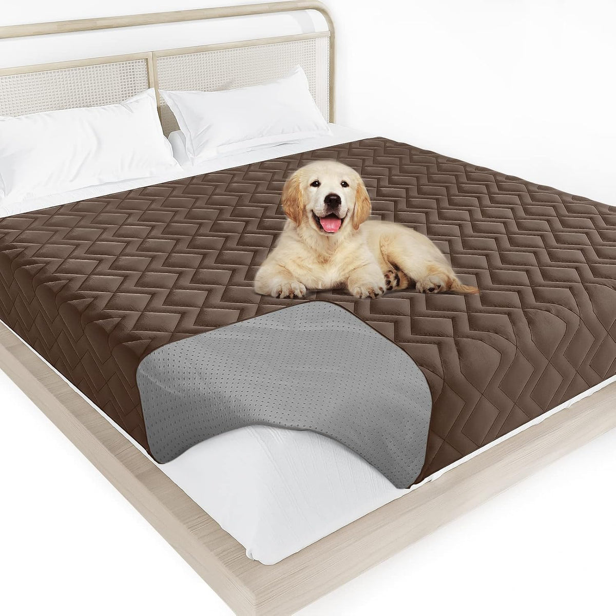 Moonsea Waterproof Blanket Dog Bed Cover with Non-Skid Bottom - 68" X 82" / Chocolate