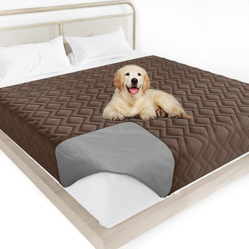 Moonsea Waterproof Blanket Dog Bed Cover with Non-Skid Bottom - 68" X 82" / Chocolate