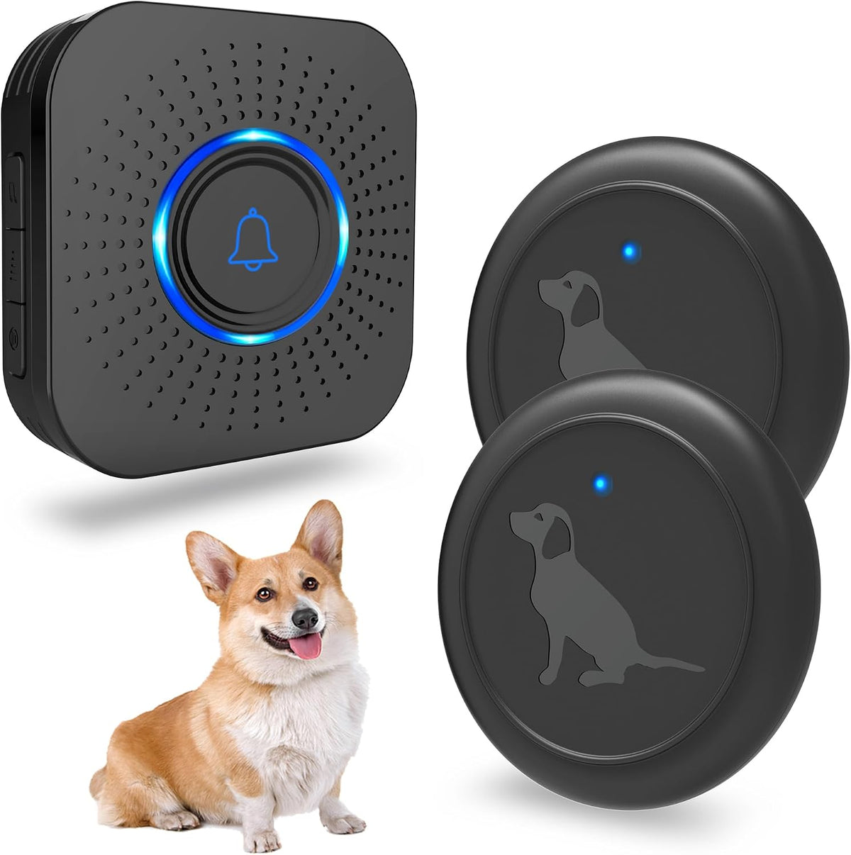 Wireless dog doorbell with touch button and plug-in receiver, 58 melodies and 1000 ft range