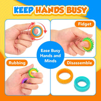 Fidget Toys Sensory Rings for Kids: 12 Pack Finger Spinner Rings - 24pcs - image 3