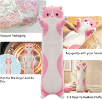 Cute Long Cat Plush Body Pillow, Soft Stuffed Animals 19.7 Inch – Fun for Kids & Family - Pink / 19.7 inches - image 4