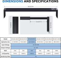 SEAOURA 24/7 LED Aquarium Light for 12-18 Inch Fish Tank Plant - for 24-30 inch tank - image 2