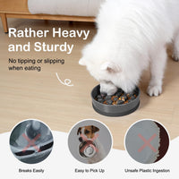 Sted Ceramic Slow Feeder Dog Bowls for Medium Large Breed – Essentials for Dogs - Large-9.5 inches / Grey - image 2