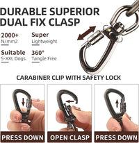 Dog tie Out Cable, 10/20/25/30/50/70/100 feet, Suitable for Dogs up to 350 pounds, Dog Cable with Swivel Buckle, Lightweight, Non-Winding, for Outdoor Camping, Yard Dog Cable (Black, 30FT)
