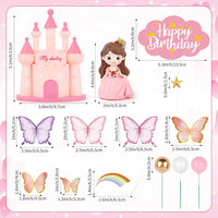 Hooqict 28Pcs Soccer Cake Decorations Set with Mini Balls - Princess - image 3