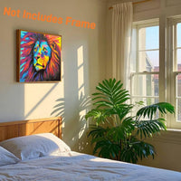 Komking paint by numbers kit for adults, colorful wolf design on 16x20 inch canvas - view 12