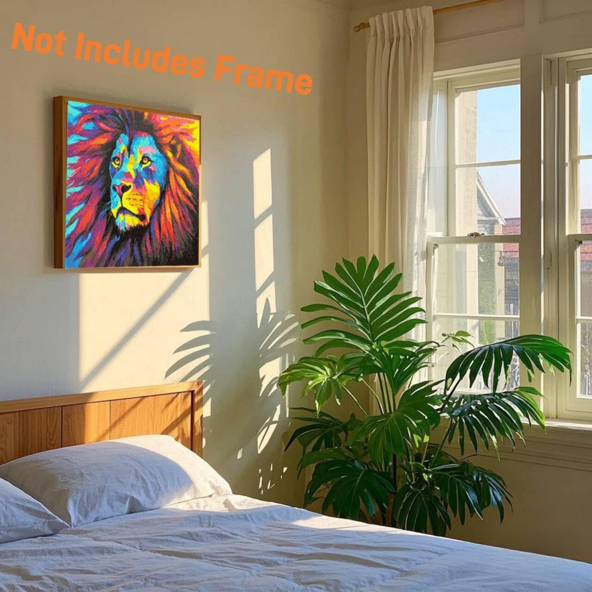 Komking paint by numbers kit for adults, colorful wolf design on 16x20 inch canvas - view 12