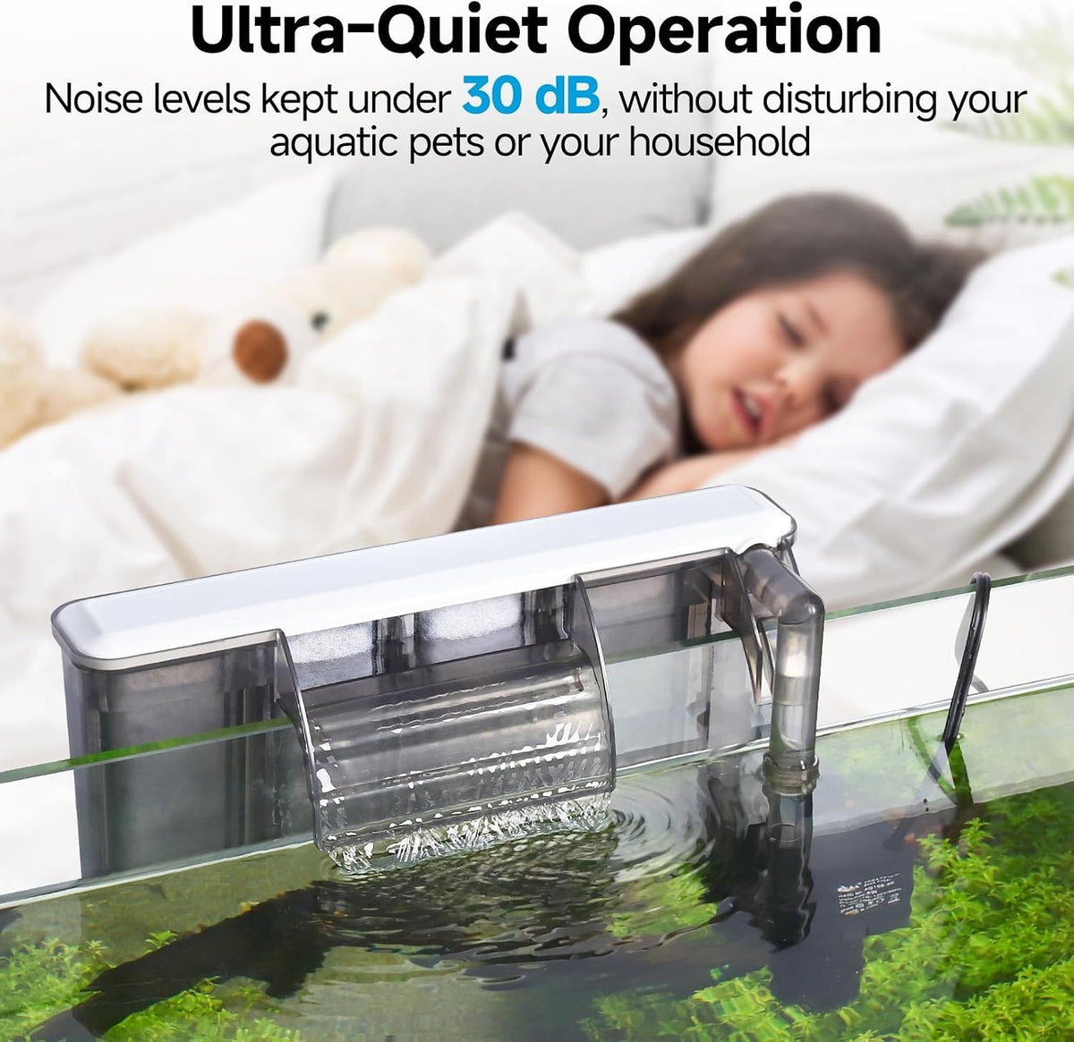 AQQA Quiet 20-30 Gallon Fish Tank Filters - 8W for 30-50 Gal - image 4