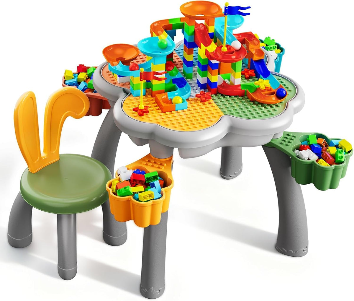 OCATO Kids Table and 4 Chairs Set Activity Table Kid Water Table – Fun for Kids & Family - Table and Bunny Chair Set