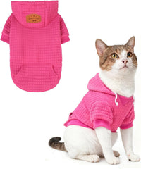 Small Dog Hoodie,Warm Winter Dog Sweater with Pocket & Leash Hole – Essentials for Dogs - Rose Pink / XXS (Back: 8",Chest: 10", Neck: 7.5")
