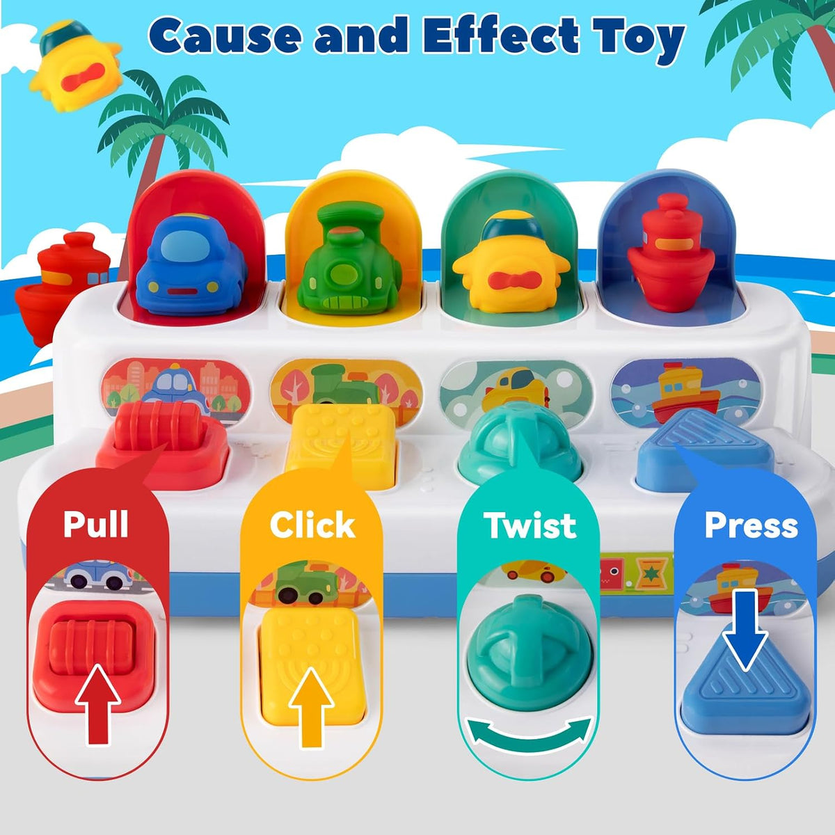 Tovol Zerky Montessori Cause & Effect Toy 12-18M - Transport Vehicle - image 3