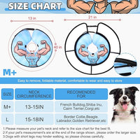 KOOLTAIL Inflatable Dog Cone Collar, Protective Dog Recovery E Collar for Medium Large Dogs After Surgery, Soft Adjustable Dog Neck Donut Cone with Enhanced Anti-Licking Does Not Impede Vision, M+