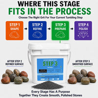 KomeStone 6 lb rock tumbler grit and polish refill kit in 4 bottles - view 7