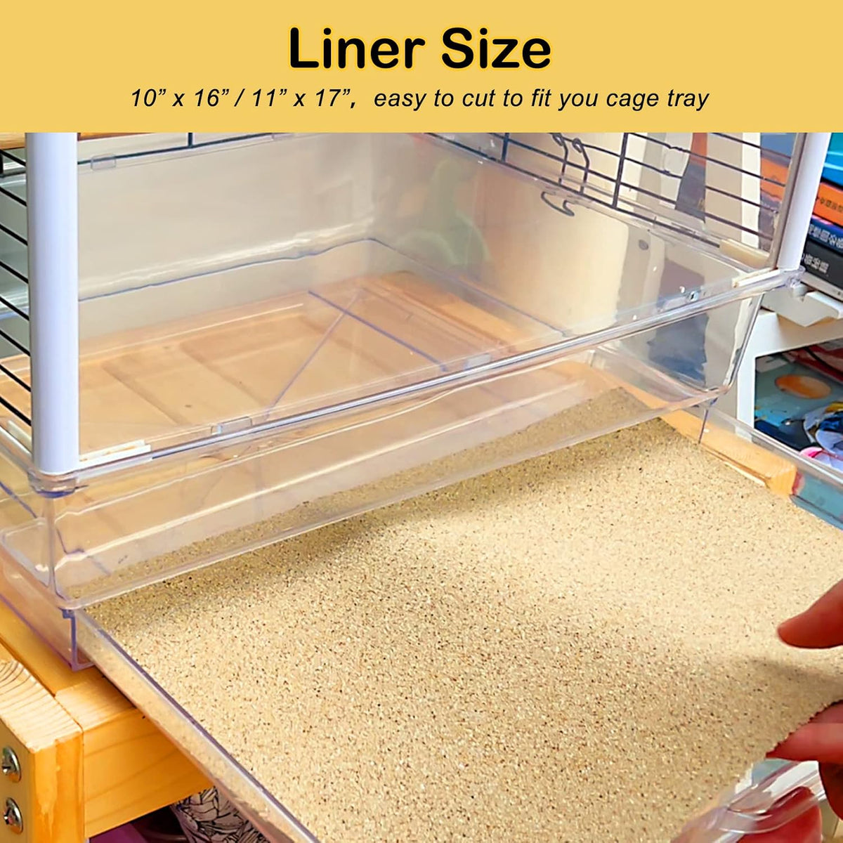 S&X Bird Cage Liners 17 x 11in, Disposable Gravel Paper Sheets - 16" x 10" - 120PCS - image 2