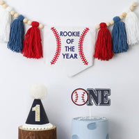 First Birthday Decorations for Boy Blue One Year Old High Chair - Red Blue - image 2