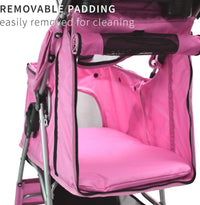VIVO Pink 4 Wheel Pet Stroller for Cat, Dog and More - Pink - image 4