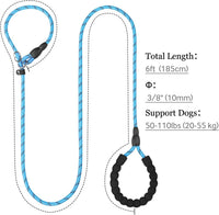 Slip Lead for Dogs, No Pull Training Leash, Padded Handle – Essentials for Dogs - M-3/8"x6'(50-110lbs) / Blue - image 2