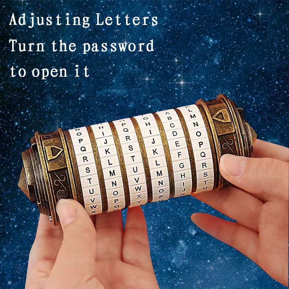 LJOYKID bronze mini cryptex letter lock puzzle box with hidden compartment - view 9