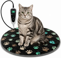 Large Dog Heating Pad 36x24 in with Normally Open Function – Essentials for Dogs - Black / round 16 in