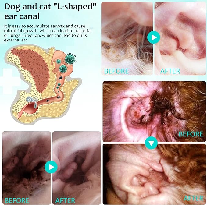 Ear Mite Treatment for Dogs 2PACK, Dog Ear Infection Treatment, Dog Ear Mite Treatment, Dog Ear Drops Alleviation Suffering from Ear Mites & Itching and Odours Stinky Stuff, Dogs Ear Care Solution