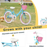 Glerc Maggie Girls Bike, 12-20 Inch Kids Bike for 2-13 Years Old Children, Princess Style Kids - Blue / 20 Inch - image 4