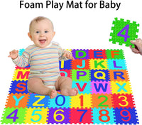 Febyyer 36 piece foam puzzle mat with alphabet letters and numbers - view 2
