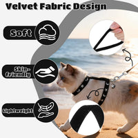 Cat Harness and Leash Set, Escape Proof Adjustable Cat Harness - Star-Moon / Medium - image 2