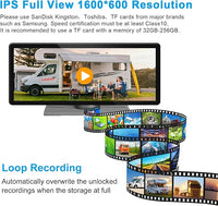 RV Wireless Backup Cameras with Monitor 6.86 Inch Touchscreen Built in DVR Video Recording for Truck RV Trailer Rear Side Wide View Back Up Camera Wireless Transmit Image Avoid Blind IP69K Waterproof