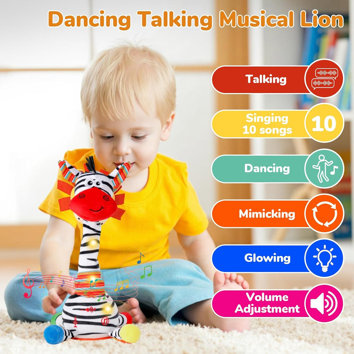 Baby Dancing Cactus, Talking, Glowing - Zebra - image 2