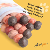 ASMPET Dog Treats Chews, Multi-Flavor Dog Kabob Snacks, Made with Chicken, Duck, Salmon, Rabbit and Beef, Rawhide Sticks for Dogs