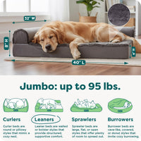 Furhaven Orthopedic Dog Bed for Large Dogs w/ Removable Bolsters - Jumbo / Platinum Gray - image 3