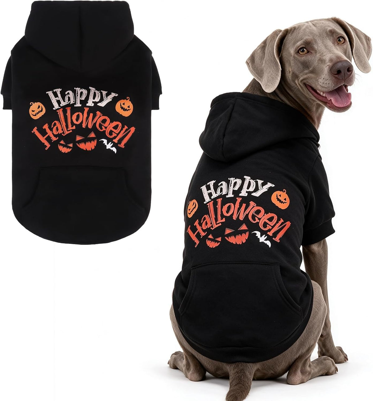 Dog Hoodie for Large Medium Small Dogs - Halloween Black / Large