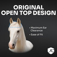 Kensington Fly Mask Web Trim Protects Horses Face and Eyes from Bites and Sun Rays While Allowing Full Visibility Ears and Forelock Able to Come Through The Mask, Large, Lavender Mint