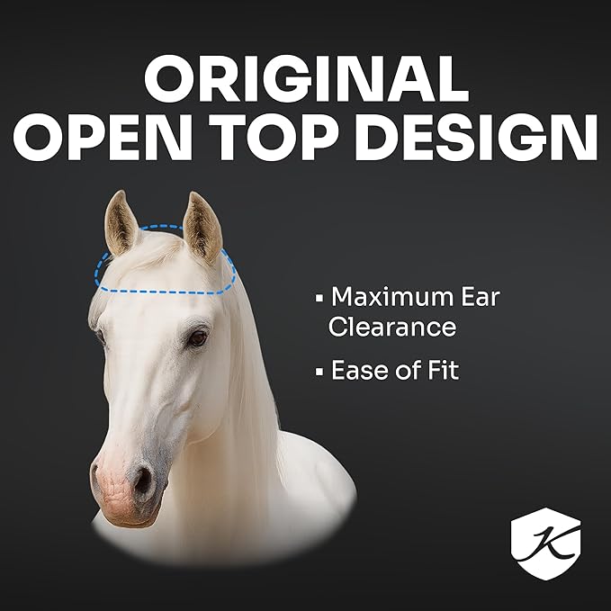 Kensington UViator CatchMask Horse Fly Mask with Web Trim UV Eye Protection Mask for Horse - XL, Imperial Jade