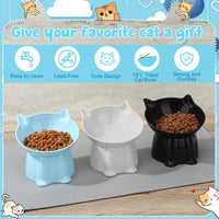 3 Pcs Raised Cat Bowl 15° Elevated Cat Food Bowl Tilted Cats Bowls - Blue, Black, White - image 4