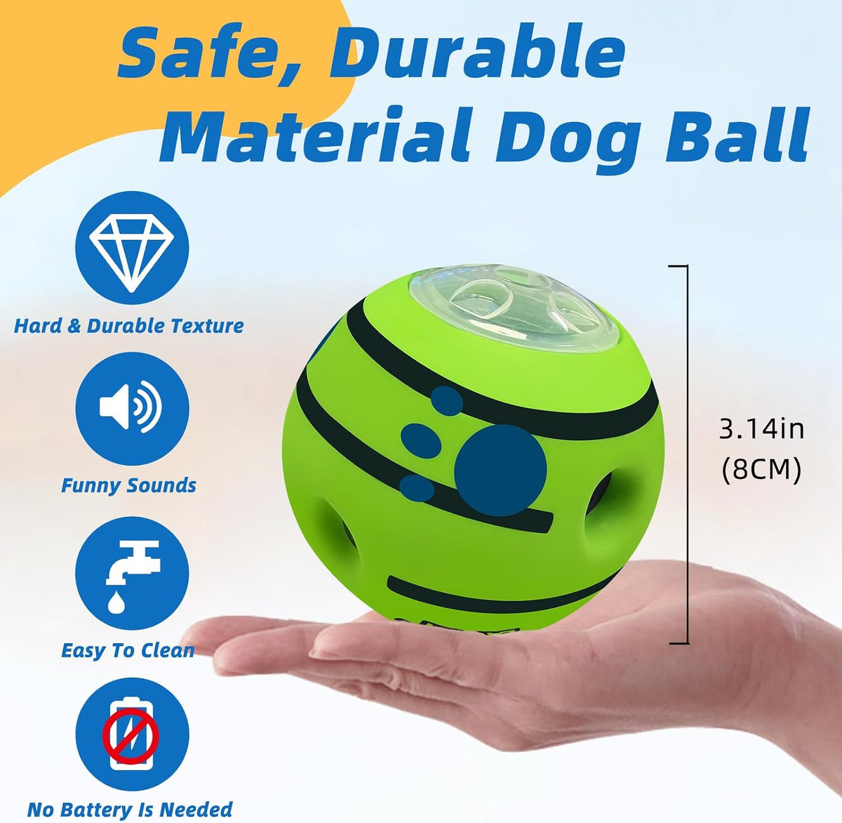 Dog Toys Ball, Interactive, M - Treat / S 3.14 in (8 cm) - image 4