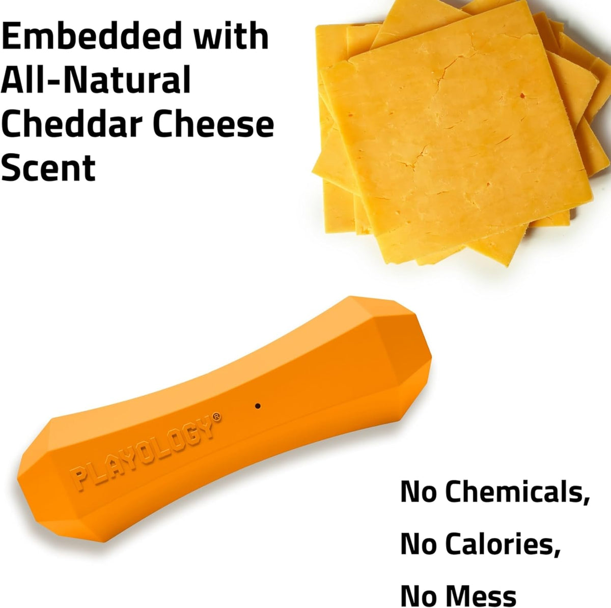 Playology Squeaky Chew Stick Scented Dog Toy - Jumbo / Cheddar Cheese - image 4