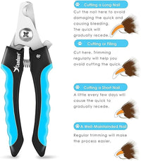 Candure Dog Nail Clippers and Trimmer with Safety Guard to Avoid Over-Cutting Toe Nails Professional Grooming Pet Nail Clipper with Nail File for Small Medium-Large Breeds