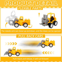 Sosation 72-piece mini construction party favor trucks with cranes, forklifts and excavators - view 9